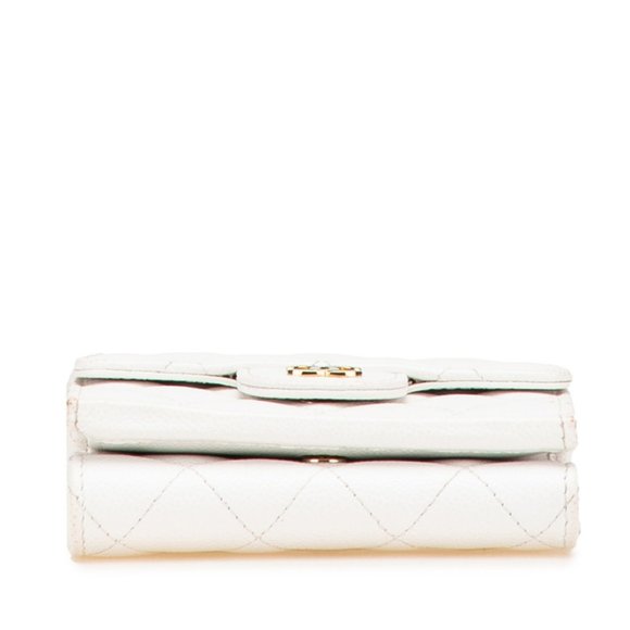 CHANEL Authentic White Caviar Leather Logo Wallet - Picture 3 of 13